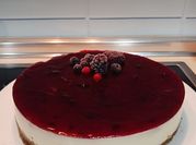 Una foto de cheesecake sin huevo sin horno