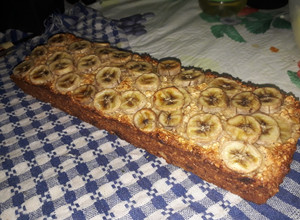 Una foto de Queque de plátano con avena