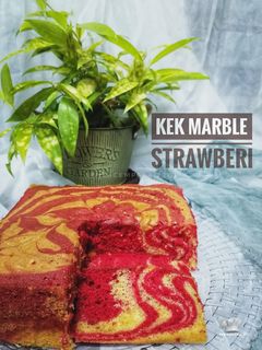 Gambar Kek Marble Strawberi