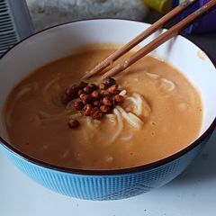A picture of Sweet potato gochujang soup.