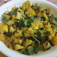 Cauliflower Potato Fenugreek Fry A picture of Cauliflower Potato Fenugreek Fry.