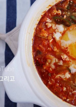 韓國美食 超簡易《韓式嫩豆腐鍋 》食譜 的食譜成品照片