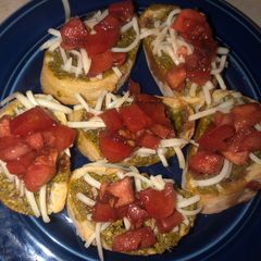 A picture of Caprese ciabatta bread.