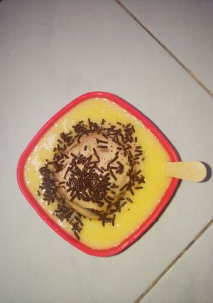 Foto resep Fresh Mango Yakult Chocolate Sundae topping Meses