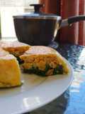 Budín de choclo y espinaca revestido con queso en Essen