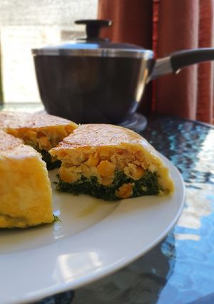 Una foto de Budín de choclo y espinaca revestido con queso en Essen