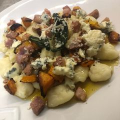 A picture of Butternut, Bacon, Blue Cheese and Browned Butter Gnocchi.