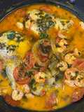 Moqueca baiana de robalo e camarão