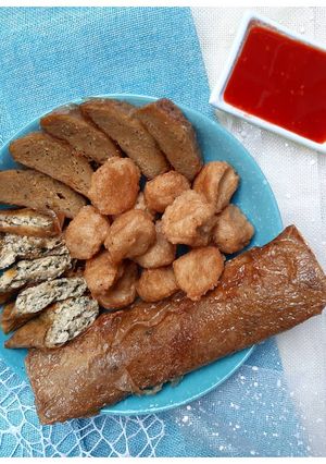 Foto resep Bakso Tiram + Tahu Gulung Vegan Handmade