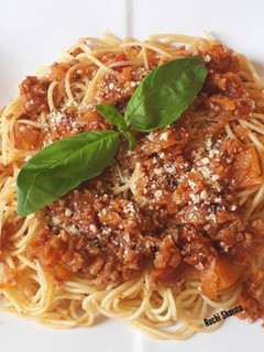 A picture of Vegetarian Bolognese Spaghetti.