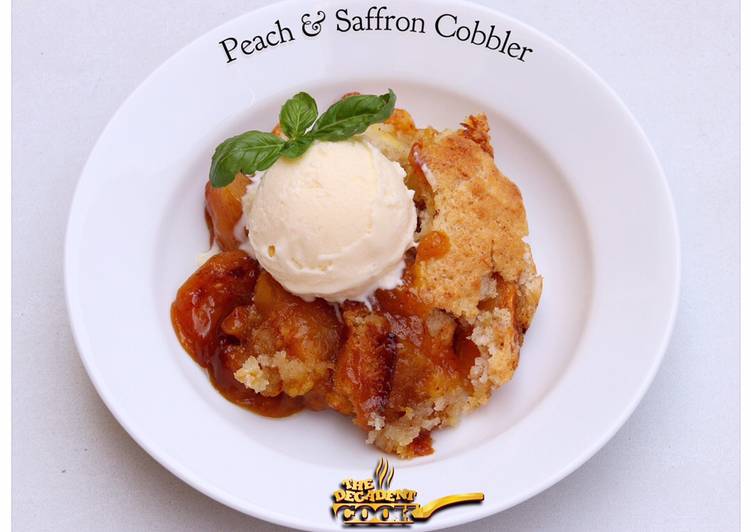 Recipe of Quick Peach and saffron cobbler