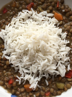 Una foto de Lentejas con arroz basmati