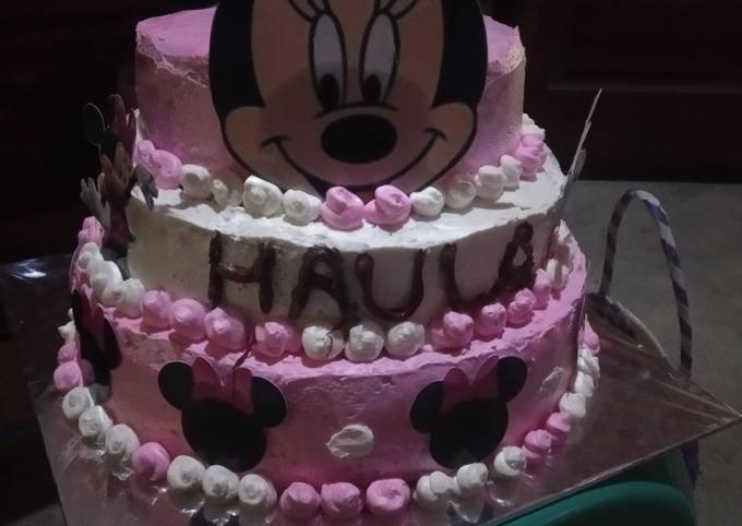 Ternyata begini lho! Cara gampang memasak Kue ulang tahun mickey mouse dan minnie mouse  nagih banget