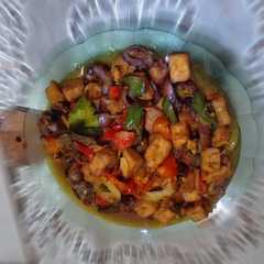 A picture of Jantung ayam mix tahu.