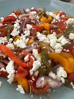 A picture of Pepper Salad with Feta Cheese.