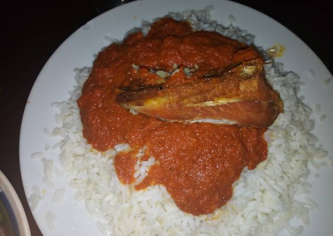 Step-by-Step Guide to Prepare Super Quick Homemade Coconut rice with chicken stew