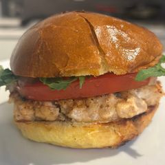 A picture of Salmon Burgers.