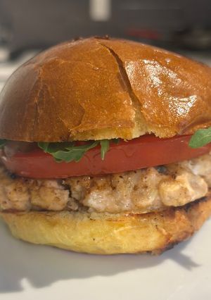 A picture of Salmon Burgers.