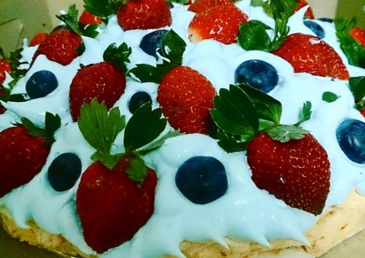 Recipe of Favorite Sky Blue Pavlova Cake