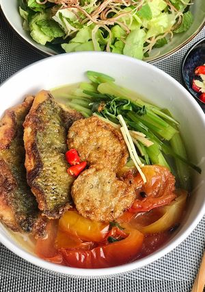 Hình của món Bún cá rô đồng.