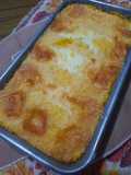 Budín de polenta rellena con quesos