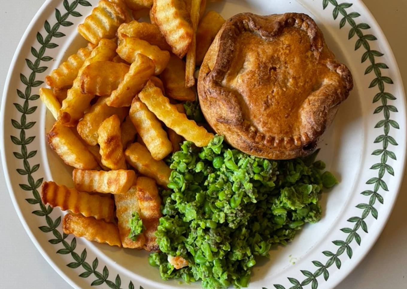 Out-of-the-Packet Retro Pork Pie, Chips & Crushed Pea Lunch