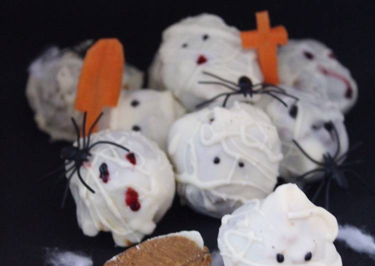 Simple Way to Make Perfect YUMMY PUMPKIN CHEESECAKE TRUFFLE MUMMIES (NO BAKE) #halloween