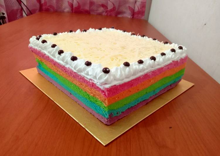 Steamed Rainbow Cake