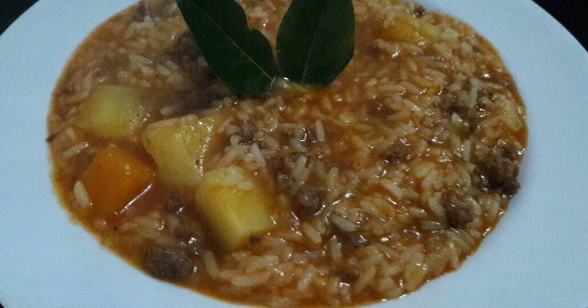 Guiso de arroz con carne molida Receta de victoria cardozo- Cookpad