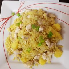 A picture of My Chicken with Pineapple fried Rice. 😘.