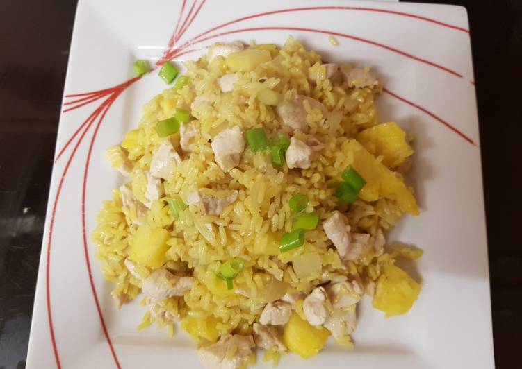 Simple Way to Prepare Ultimate My Chicken with Pineapple fried Rice. 😘