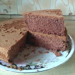 A picture of Chocolate vanilla cake #bakingcontest.