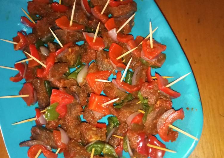 Fried beef kebabs