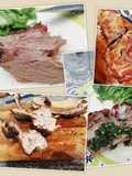 Paleta y costillas de cordero al horno con salsa de menta