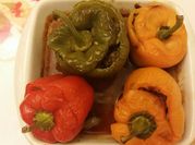 A picture of meat stuffed peppers