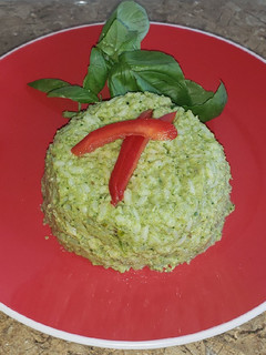 Una foto de Arroz verde cremoso