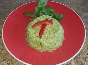 Una foto de Arroz verde cremoso