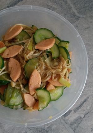 Foto resep Timun jepang enoki tumis sosis