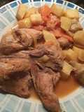 Perdices en salsa con hortalizas en olla express