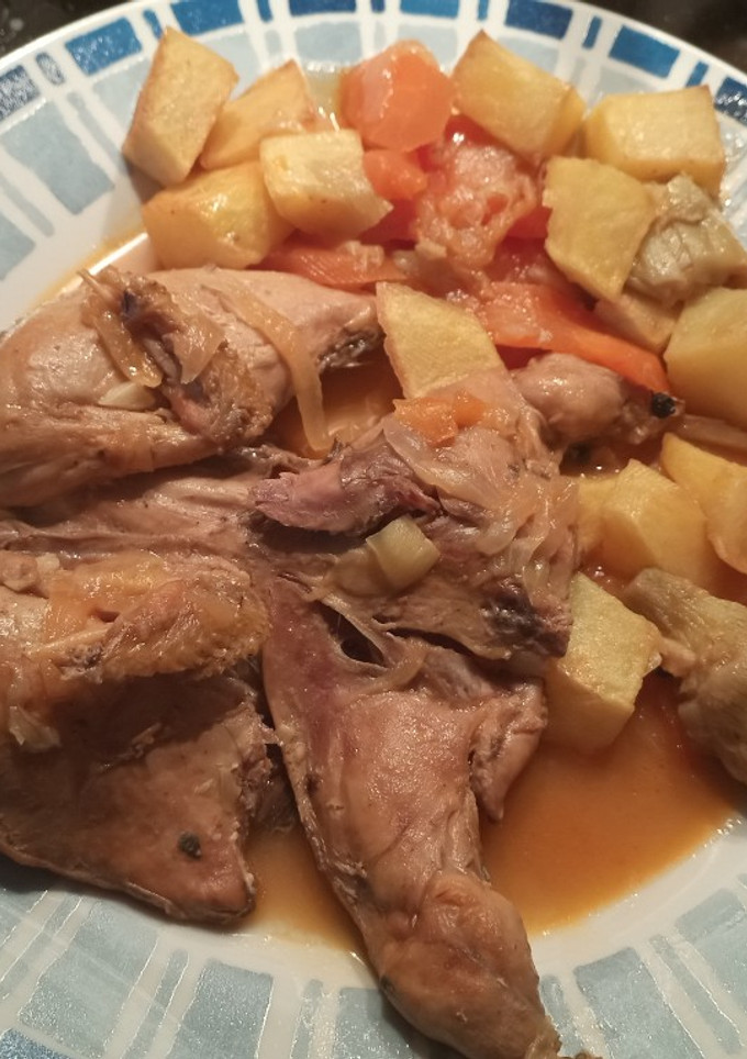 Una foto de Perdices en salsa con hortalizas en olla express