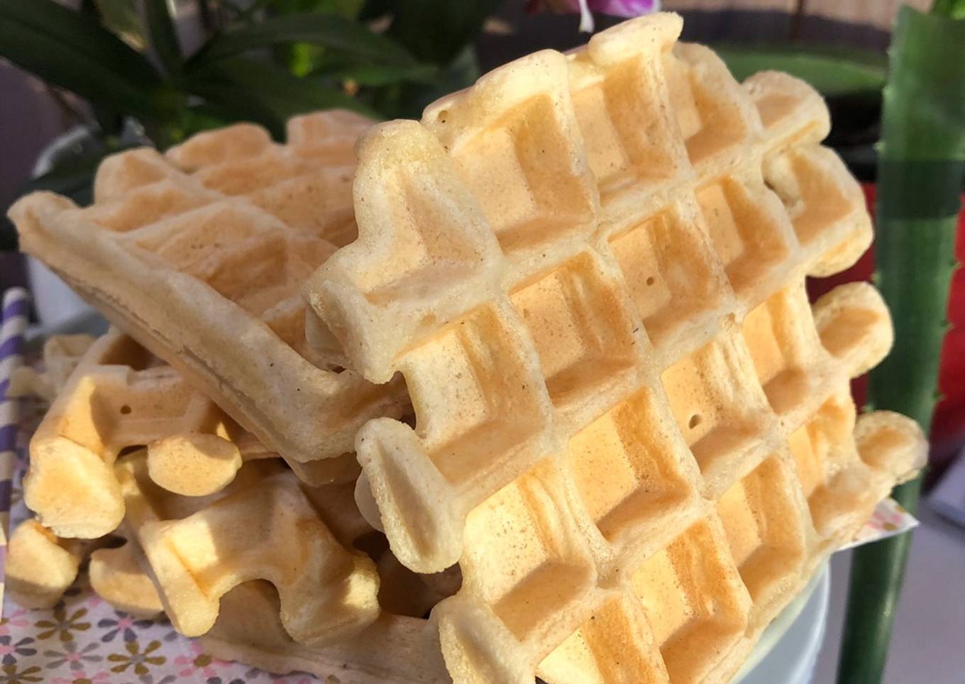 Gaufres vegans à la fleur d’oranger