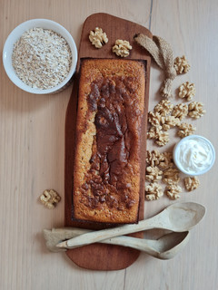 Una foto de Budín de avena y nueces