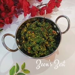 A picture of Mustard Greens Palya (Sarson ka Palya).