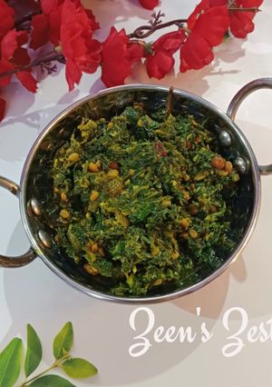A picture of Mustard Greens Palya (Sarson ka Palya).