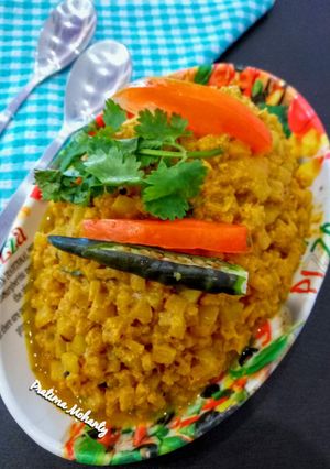 A picture of Manja Rai(Banana Stem Curry in Mustard Paste).