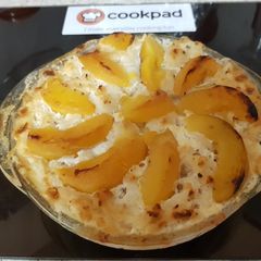 My So Simple Peach Bread pudding. 😁 A picture of My So Simple Peach Bread pudding. 😁.