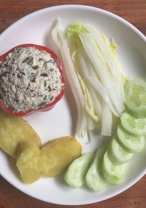 Hình của món Thịt đậu nhồi ớt chuông eat clean.