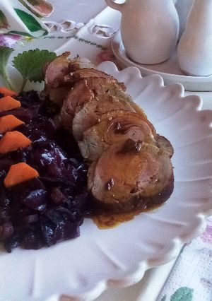 Tokaji boros prágaisonkával töltött sült kacsamell recept fotója