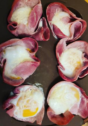 Une photo de Paniers jambon fromage au cake factory