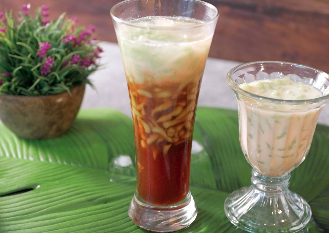 Cara membuat es cendol dawet nutrijell enak kenyal segar